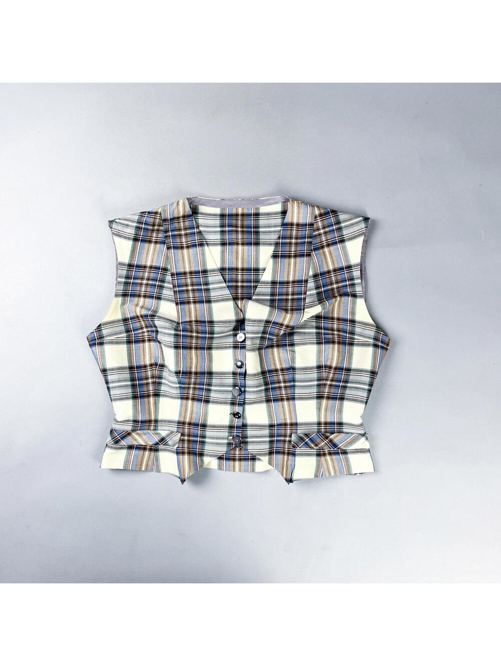 Vintage 1950's Plaid Button-Up Women's Vest